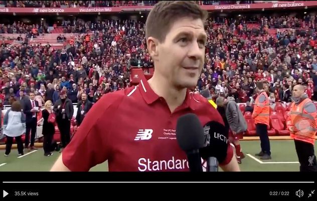 Video Gerrards Lovely Message To Current Liverpool Team 5580