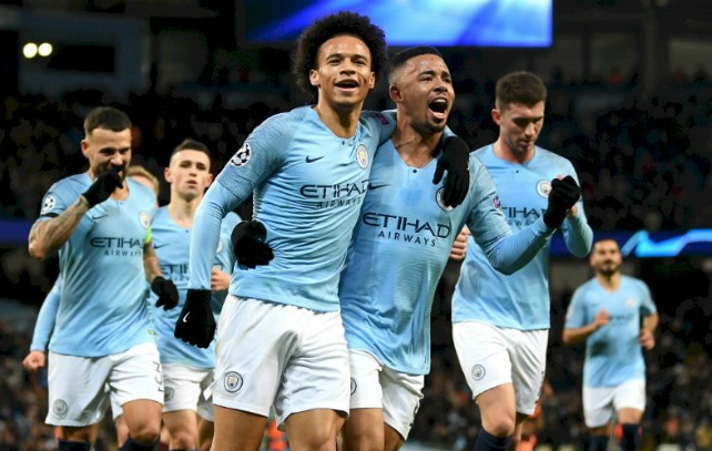 sane jesus man city celebrate vs schalke