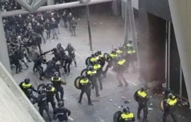 Witness The Wildest Moment Celtic Ajax Fans Clash At Como Cup - y9ouimq