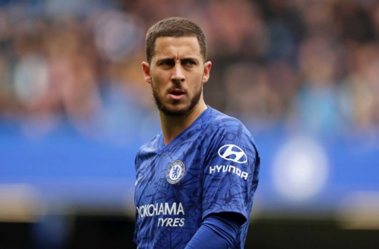 Eden Hazard in action for Chelsea against Watford