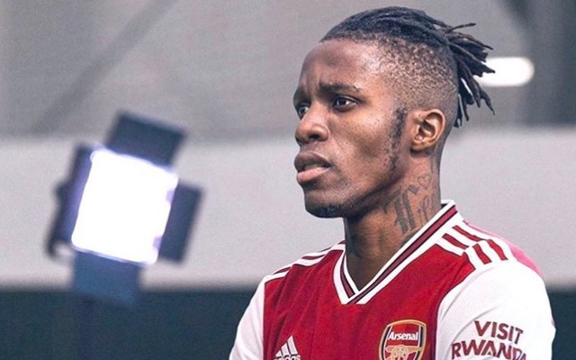 Wilfried Zaha pictured in Arsenal shirt