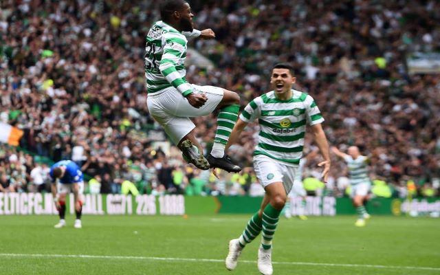 Olivier Ntcham celebrates scoring the winner against Rangers