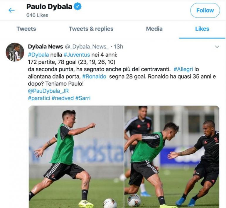 Dybala-likes-tweet-saying-hes-better-than-Ronaldo