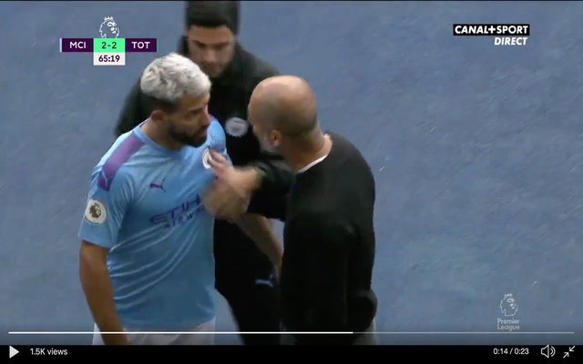 Video-Guardiola-argues-with-Aguero-during-City-vs-Tottenham