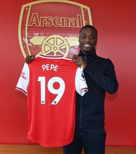 Nicolas Pepe squad number at Arsenal 