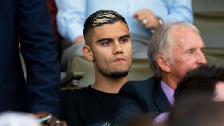 Andreas Pereira was spotted in the crowd for Celtic vs Hearts