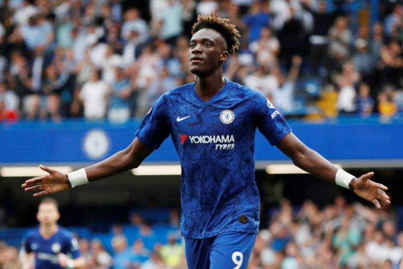 tammy abraham celebrates a goal