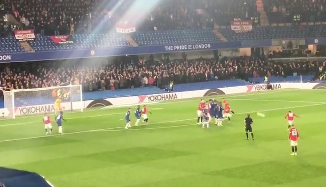 Video Fan Footage Of Rashford Free Kick Vs Chelsea