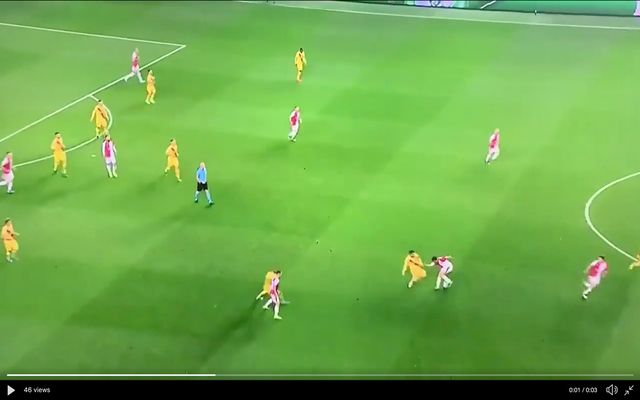 Slavia Prague defender goes wild after successfully tackling Messi
