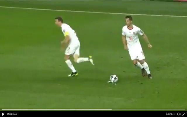 Video: Arsenal star Xhaka with strange free-kick for Switzerland