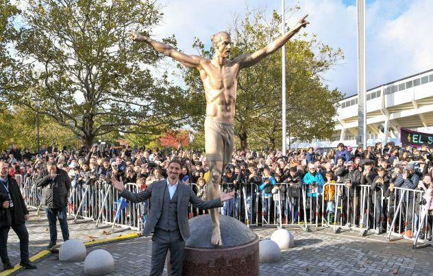 Zlatan Ibrahimovic Statue In Malmo Sweden