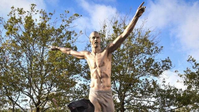 Zlatan Ibrahimovic statue in Malmo Sweden