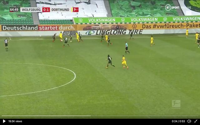 Video - Sancho nutmeg vs Wolfsburg