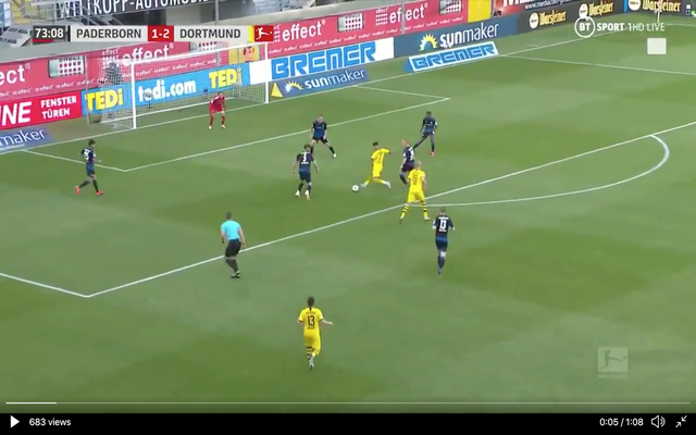 Video - Sancho scores second goal vs Paderborn