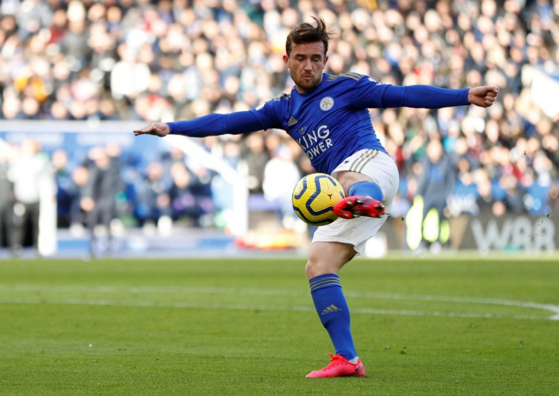 ben chilwell in action for leicester