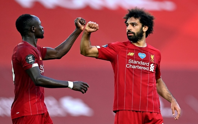 Mane and Salah celebrate for Liverpool