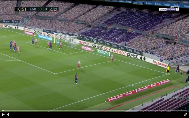 Video - Barcelona take lead vs Atletico after Messi corner