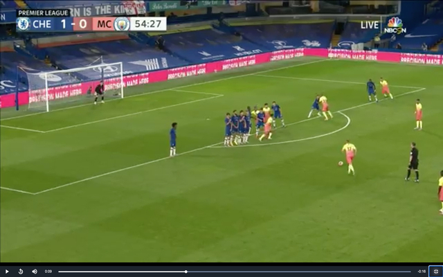 Video - De Bruyne scores free-kick vs Chelsea