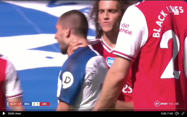 Video - Guendouzi grabs Maupay's neck