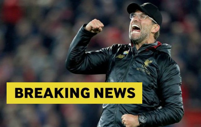 breaking news liverpool bos jurgen klopp celebrating