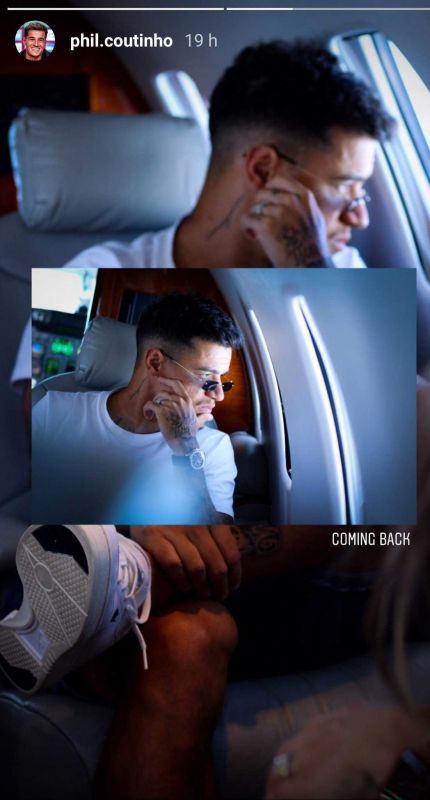 Coutinho Instagram Story 'coming back'