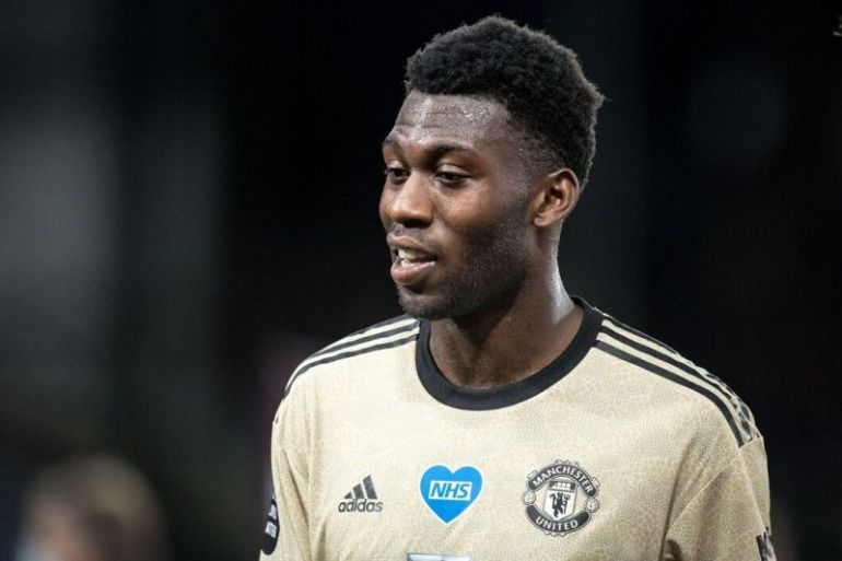 Fosu-Mensah in action on Man United return