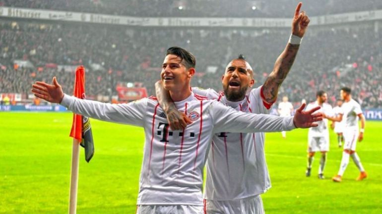 James Rodriguez and Arturo Vidal at Bayern Munich