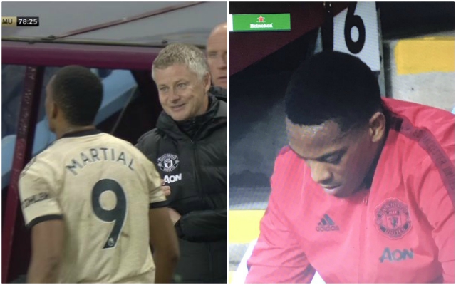 Martial angry after being subbed