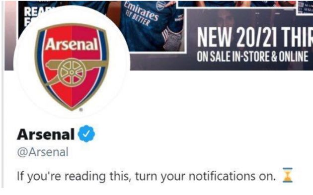 Photo: Arsenal Twitter teases major announcement today