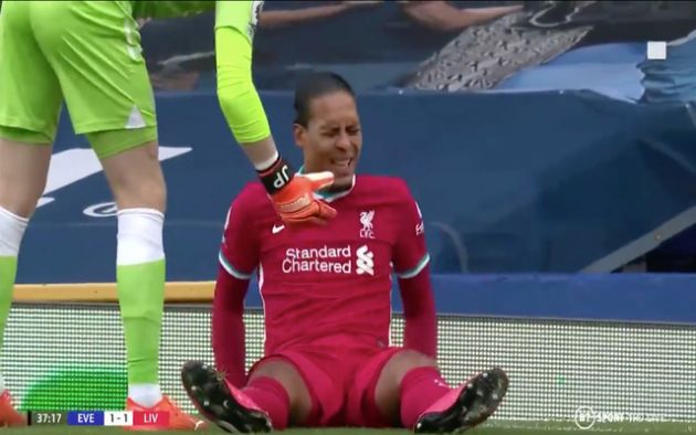 Van Dijk shouted 'no' after Pickford tried to help him up