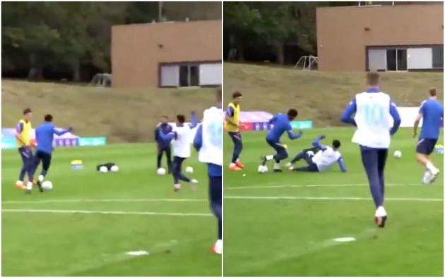 Video - Rashford sits down Trent in England training