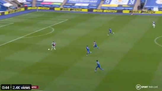 fornals goal video vs leicester
