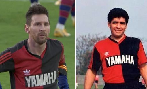 Lionel Messi pays Diego Maradona tribute in retro Argentina kit