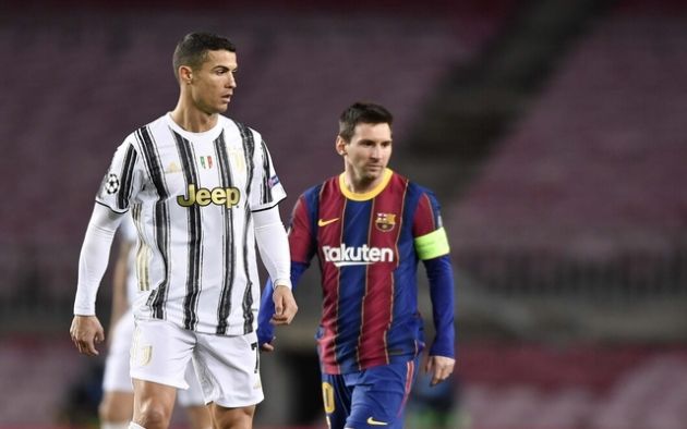 Ronaldo and Messi in Juventus vs Barcelona