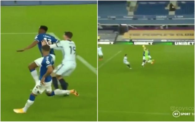 Video - Mount pushes Mina during Chelsea vs Everton
