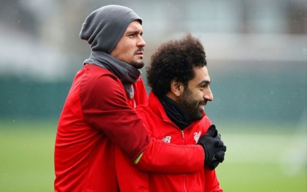 Dejan Lovren and Mohamed Salah at Liverpool
