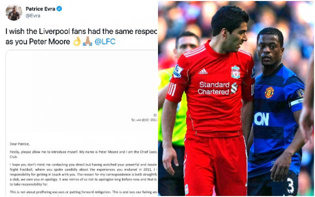 Evra hits out at Liverpool fans as he praises Moore apology for Suarez racism