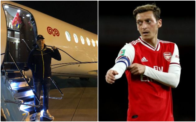 Fenerbahce share picture of Ozil on plane to complete transfer from Arsenal