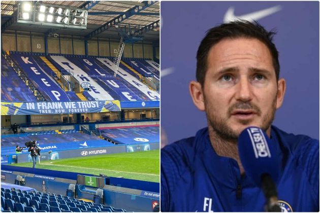 Frank Lampard on banner before Chelsea sacking