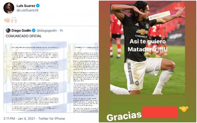 Suarez reacts to Uruguayan PFA Cavani statement
