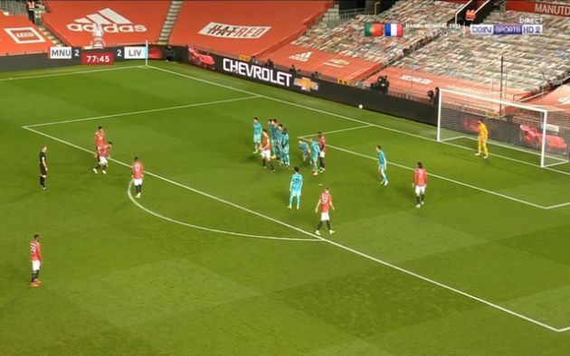 Video - Bruno Fernandes scores free kick for United vs Liverpool