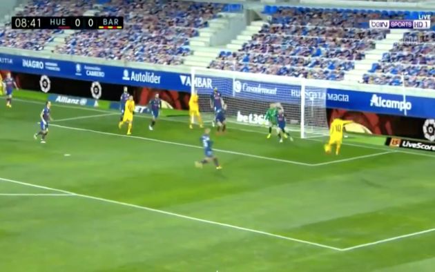 Video - Messi karate kick attempt for Barcelona vs Huesca