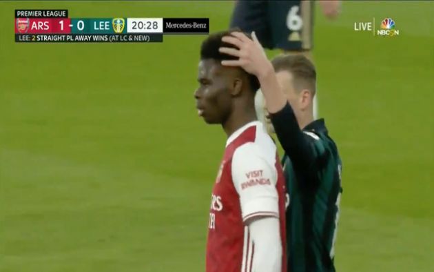 Video - Alioski strokes hair of Arsenal star Saka