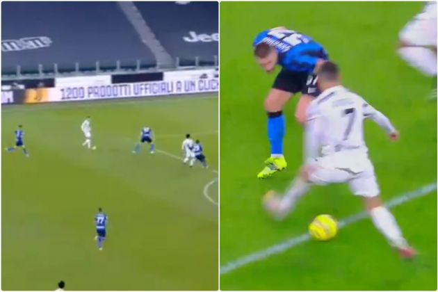 Video - Cristiano Ronaldo skill on Skriniar and chance for Juventus vs Inter Milan
