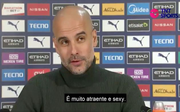 Video - Pep Guardiola likes sexy moustache of journalist