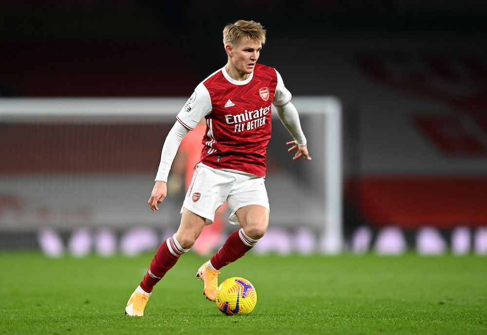 Martin Odegaard in action for Arsenal