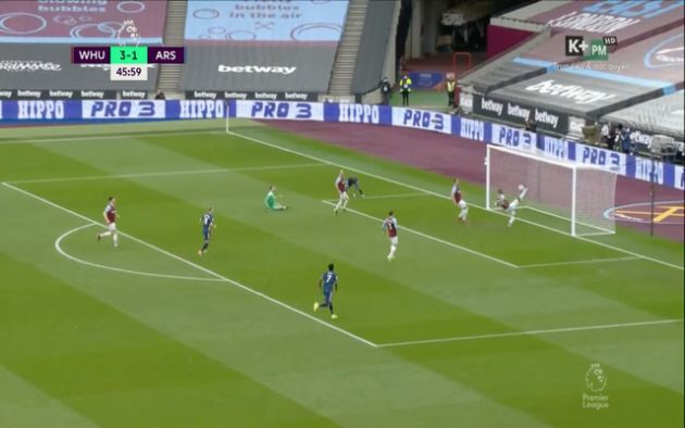 Video - Diop goal-line clearance for West Ham against Arsenal