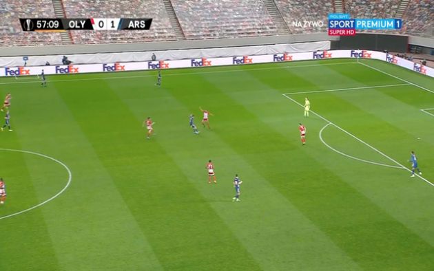Video - El-Arabi scores for Olympiacos after Ceballos mistake for Arsenal