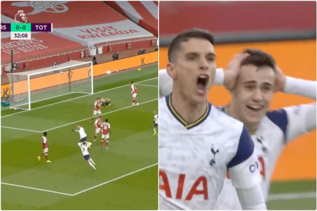Video - Reguilon reaction to stunning Lamela goal for Spurs against Arsenal
