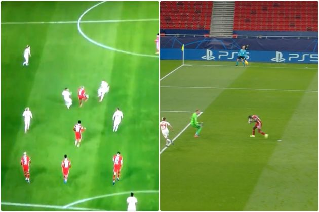Video - Thiago Karate kick pass for Liverpool against Leipzig as Mane misses header